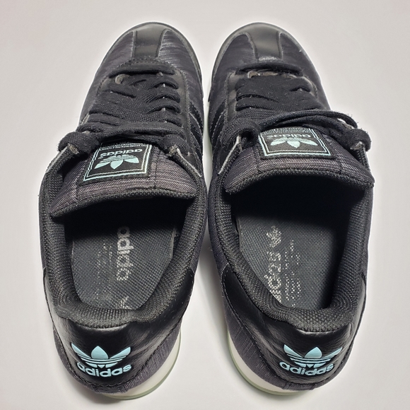 Adidas Original Samoa Sneakers Shoes Black Tiff Blue Aqua Q16189 - Picture 8 of 9